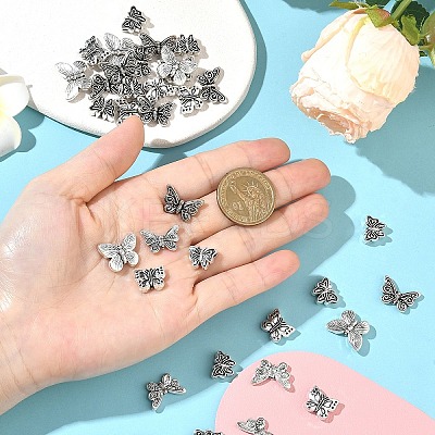 50Pcs 5 Styles Tibetan Style Alloy Beads FIND-YW0010-48-1