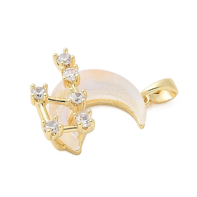Brass Micro Pave Cubic Zirconia Pendants KK-S507-08A-G-1