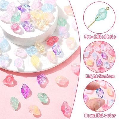 100Pcs 10 Colors Transparent Spray Paint Glass Beads GLAA-CJ0002-72-1