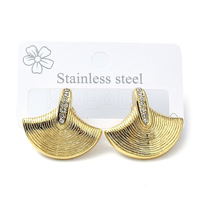 304 Stainless Steel Micro Pave Clear Cubic Zirconia Stud Earrings For Women EJEW-B112-02G-02-1