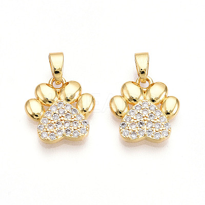 Brass Micro Pave Cubic Zirconia Pendants KK-T070-85G-1