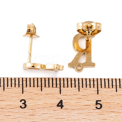 Ion Plating(IP) 304 Stainless Steel Stud Earrings FIND-Q103-01R-G-1