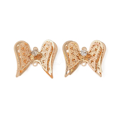Brass Crystal Rhinestone Filigree Connector Charms RB-CBA890A-01G-1