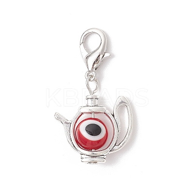 Kettle Alloy Pendant Decorations HJEW-JM03384-1