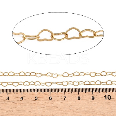 304 Stainless Steel Heart Link Chains CHS-C013-04G-01-1