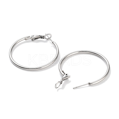 Non-Tarnish Ring 304 Stainless Steel Hoop Earrings for Women Men EJEW-B049-02B-P-1