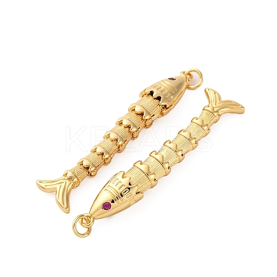 Rack Plating Brass Micro Pave Cubic Zirconia Pendants KK-M309-38H-G-1