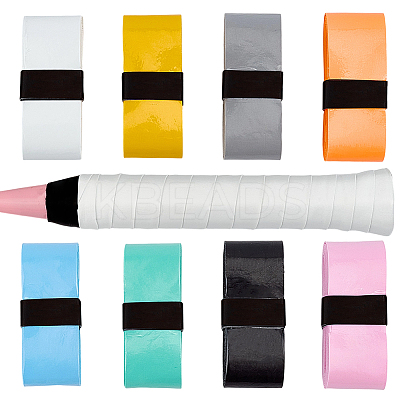 8 Bundles 8 Colors PU Leather Anti-slip Badminton Tennis Racket Grip Tape DIY-SP0005-45B-1