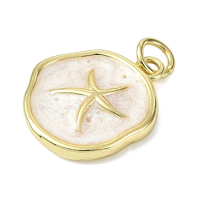 Ocean Theme Brass Enamel Pendants KK-H270-06G-06-1