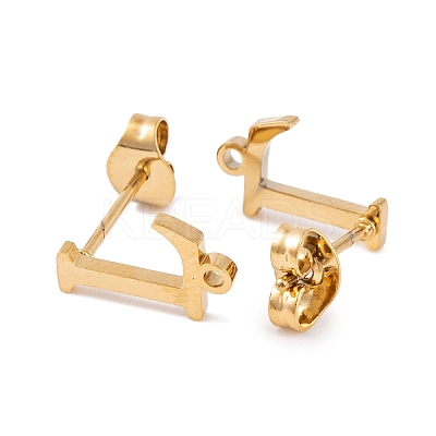 Ion Plating(IP) 304 Stainless Steel Stud Earrings FIND-Q103-01L-G-1