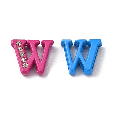 Spray Painted Zinc Alloy Slide Charms ALRI-WH0005-13W-1
