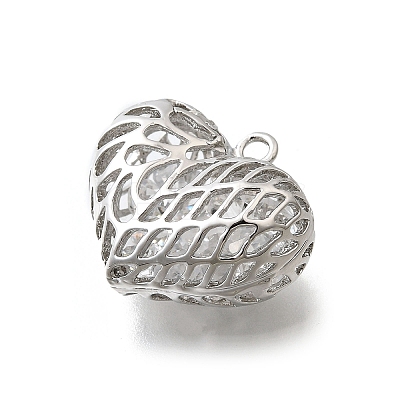Brass with Cubic Zirconia Pendants KK-E792-30P-01-1