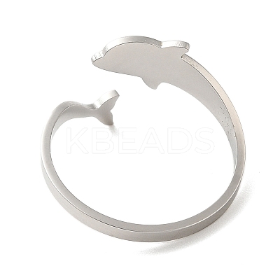 Non-Tarnish 304 Stainless Steel Open Cuff Rings RJEW-K262-01A-P-1