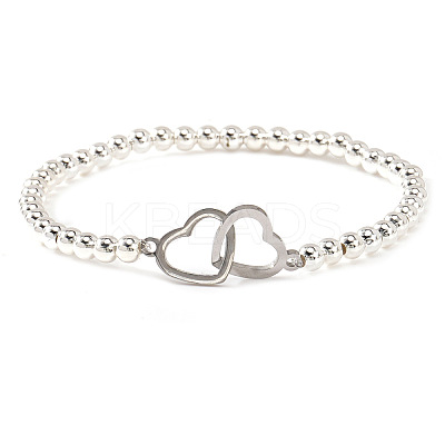 Interlocking Heart 304 Stainless Steel Link Bracelets ZF9724-6-1