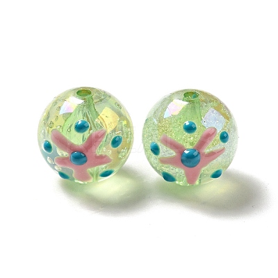 AB Color Transparent Crackle Acrylic Round Beads LS-OACR-A013-04D-1