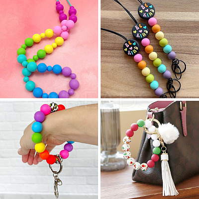 DIY Round/Butterfly Silicone & Brass Rhinestone Beads Findings Kits DIY-TA0011-59-1