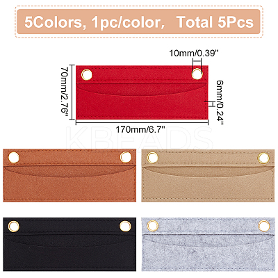 5Pcs 5 Colors Wool Felt Purse Organizer Insert FIND-WR0007-40B-1