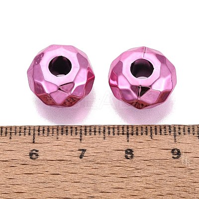 UV Plating Iridescent Transparent Acrylic European Beads OACR-E033-22-05-1