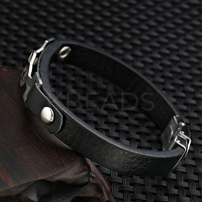 304 Stainless Steel Musical Note Link Bracelet MUSI-PW0001-34-1