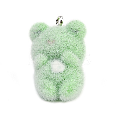 Flocky Opaque Resin Pendants RESI-S026-02P-B-1