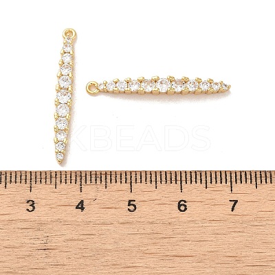 Brass Micro Pave Clear Cubic Zirconia Pendants KK-E098-03G-1