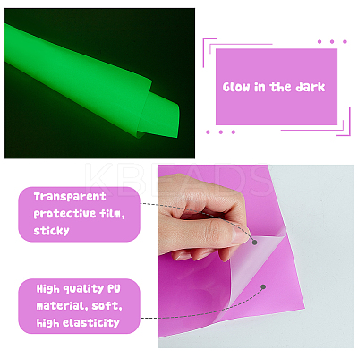 7 Sheets 7 Colors Luminous Heat Transfer Vinyl DIY-GA0006-24-1