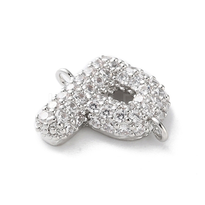 Brass Micro Pave Cubic Zirconia Letter Links KK-I717-04P-P-1