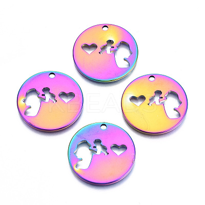 Ion Plating(IP) 201 Stainless Steel Pendants STAS-N098-073M-1