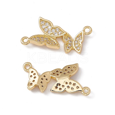 Brass Micro Pave Clear Cubic Zirconia Pendants KK-E068-VC086-1
