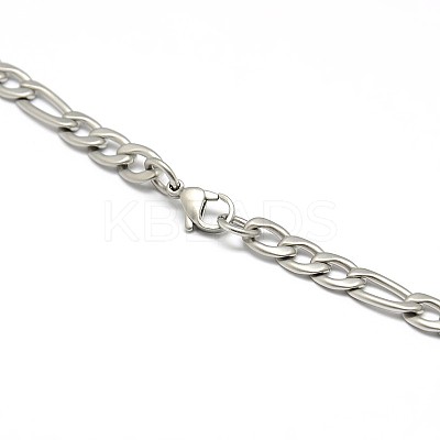 Tarnish Resistant Fashionable Matte 304 Stainless Steel Figaro Chain Necklaces for Men LS-STAS-A028-N017MP-1