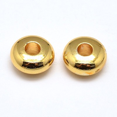 Brass Flat Round Spacer Beads KK-M085-22G-NR-1