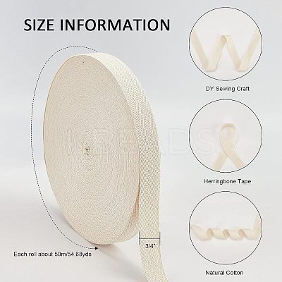Cotton Cotton Twill Tape Ribbons OCOR-WH0057-30C-03-1