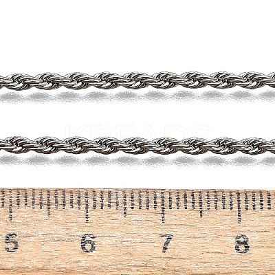 Tarnish Resistant 304 Stainless Steel Rope Chain Necklaces LS-STAS-S029-01-1