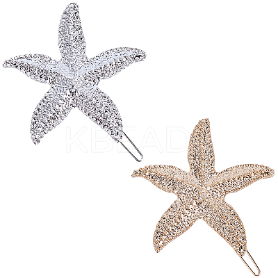 4Pcs 2 Colors Zinc Alloy Hair Barrettes PHAR-SP0001-24-1