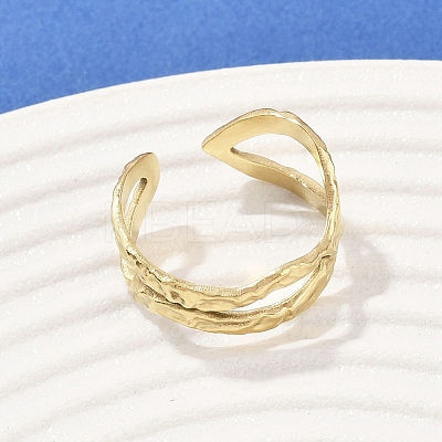 304 Stainless Steel Cuff Rings RJEW-D332-11G-1