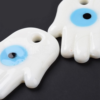 Handmade Evil Eye Lampwork Pendants LAMP-O018-02A-1
