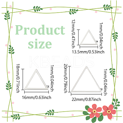 DIY 304 Stainless Steel Triangle Dangle Earrings Making Kit DIY-DR0001-40-1