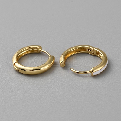 Golden Brass Huggie Hoop Earrings EJEW-WH0016-26G-04-1