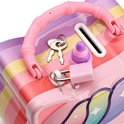 Unicorn Head Iron Money Banks for Kids LS-AJEW-G053-01A-1