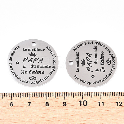 Non-Tarnish 201 Stainless Steel Pendants STAS-T064-38P-3-1