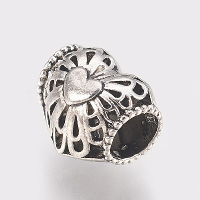 Hollow Alloy European Beads MPDL-L016-11AS-1