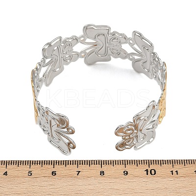 304 Stainless Steel Cuff Bangles for Women BJEW-G757-10GP-1