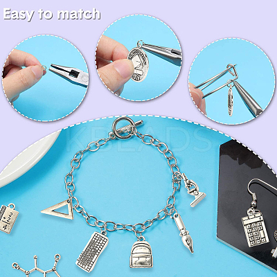 100Pcs 10 Styles Tibetan Style Alloy Pendants TIBEP-CJ0001-92-1