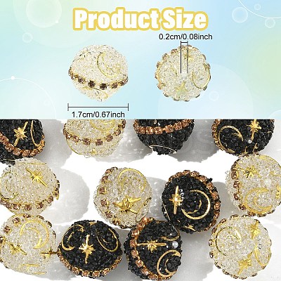 6Pcs Alloy Acrylic Beads OACR-YW0003-64A-1