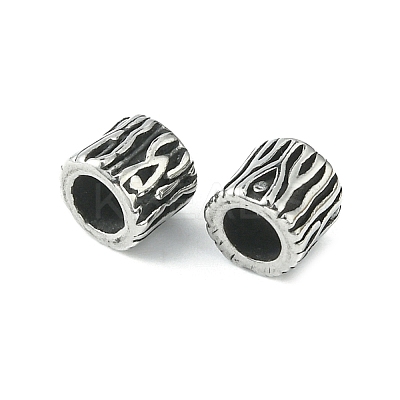 12Pcs 2 Style 304 Stainless Steel European Beads STAS-UN0046-47-1