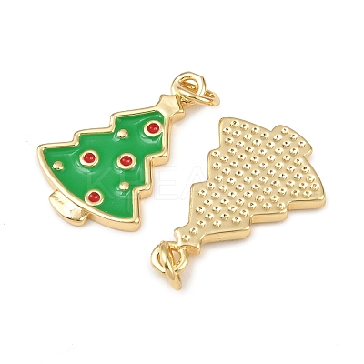 Christmas Brass Enamel Pendants KK-L255-17G-05-1