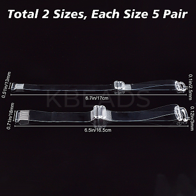 10 Pairs 2 Style Transparent Silicone Shoelace SIL-GF0001-11-1