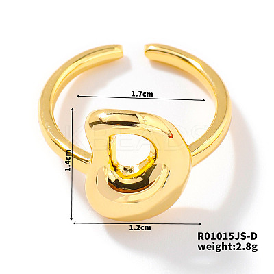 Fashionable Letter Brass Open Cuff for Women UR6840-4-1