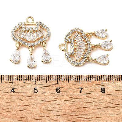 Brass Micro Pave Cubic Zirconia Pendants KK-B125-29G-1