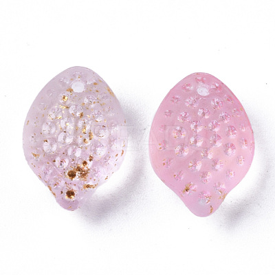 Transparent Spray Painted Glass Charms GLAA-R215-02-B08-1